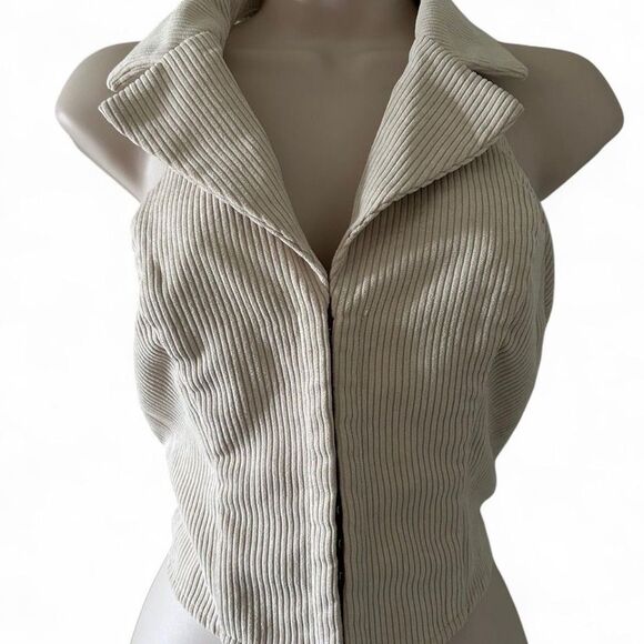 Women's Corduroy Vest Crop Top Size S Country Festival Ranch Rodeo Boho Concert - Picture 5 of 8